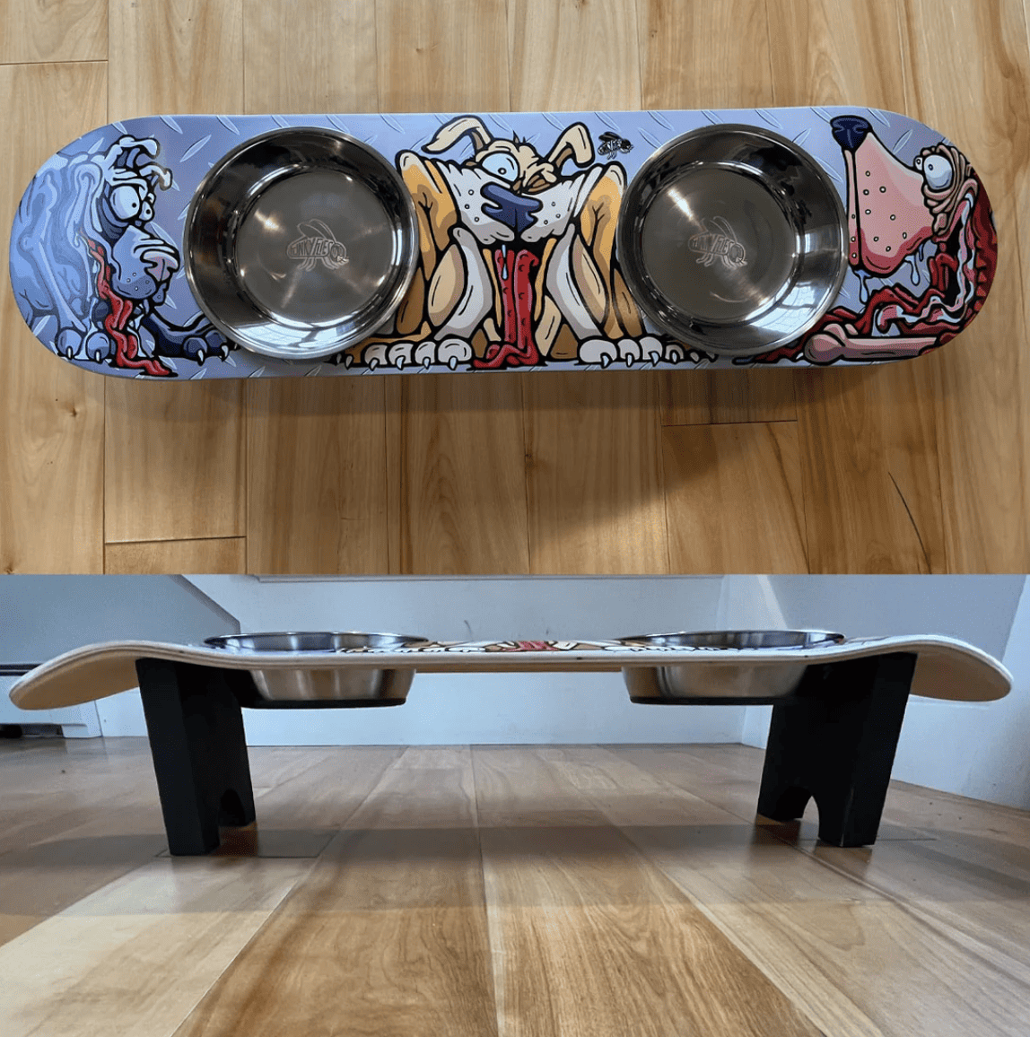 Fly Doggy Dog Skateboard Deck Dog Bowls